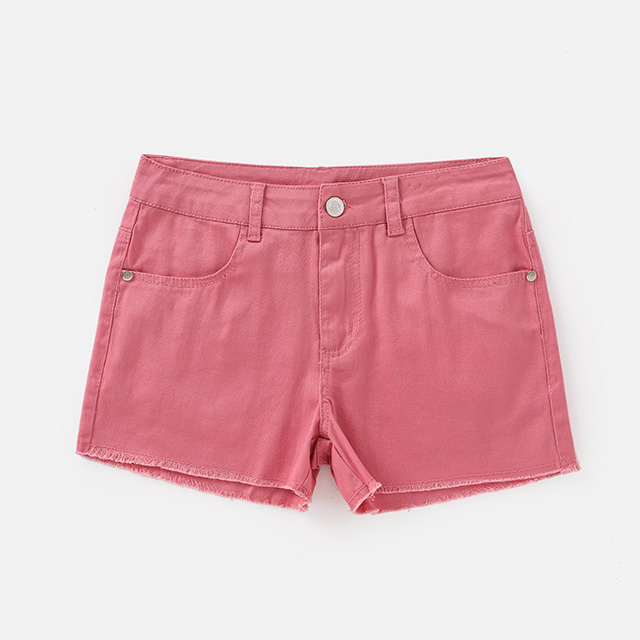 Children's candy color woven shorts