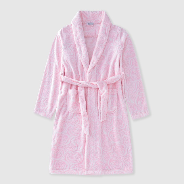 Flannel women's bathrobe