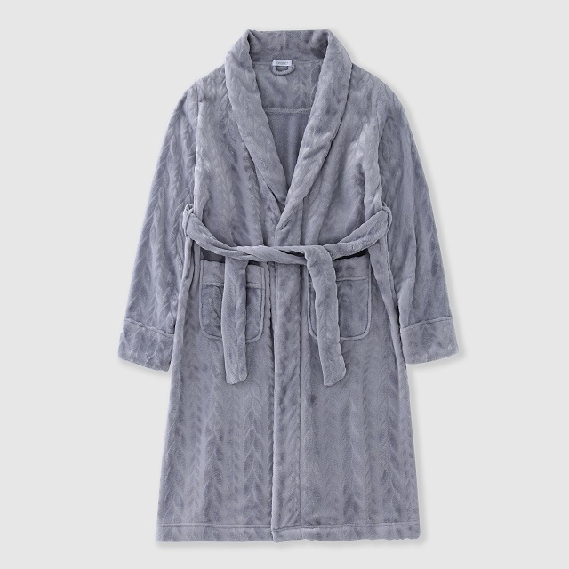 Flannel men's bathrobe